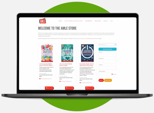 A screenshot of an online store for Protech’s client, AMLE.