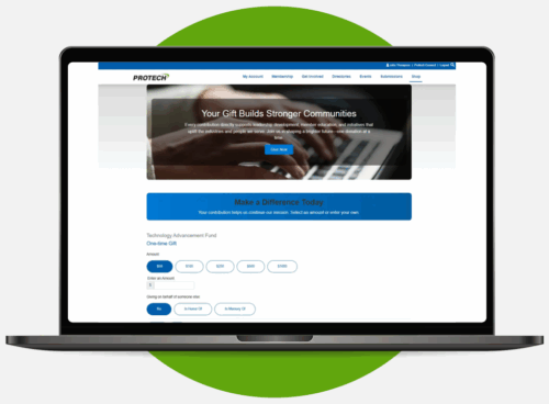 A screenshot of Protech’s fundraising and donor management tools.