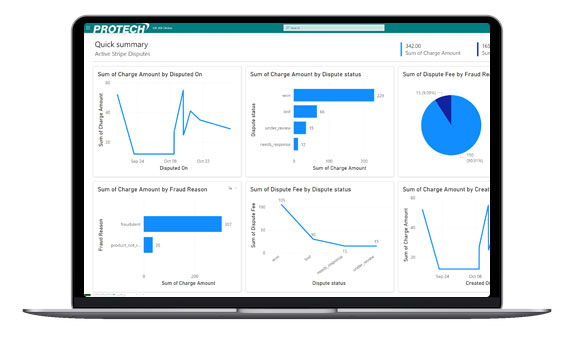 A screenshot of the Protech Payments dashboard.